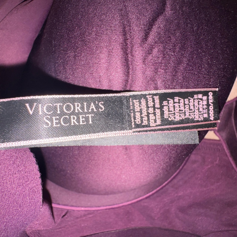 Victoria’s Secret Knockout Sport Bra 40DD Wine Longline Front Zip EUC - Picture 6 of 12